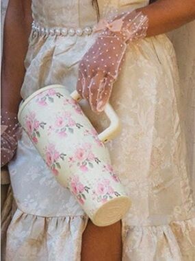 HydroJug Floral Pink and Cream Insulated Water Bottle